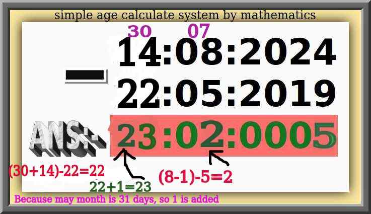 add one day in age calculator system